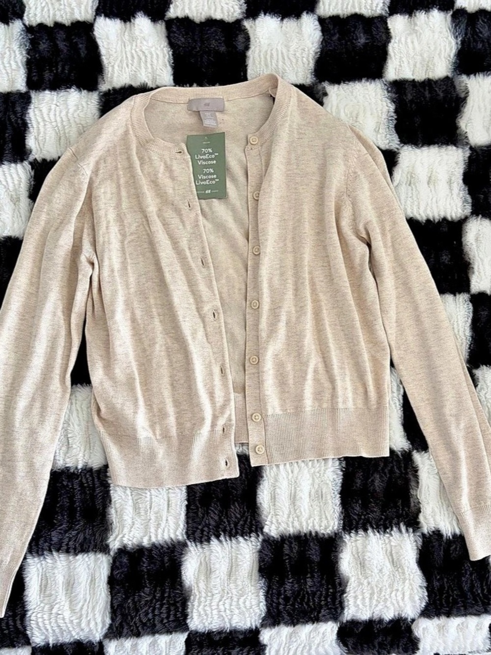 H&Medium Beige Cardigan NWT